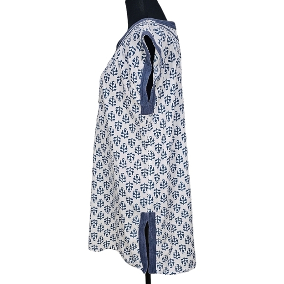 Madison Mathews Women Tunic Medium White V-Neck Beachy Vacation Cover Up Light - Picture 5 of 14